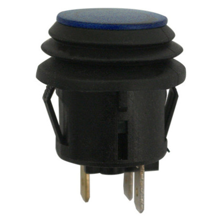 WATERPROOF PUSH ON BUTTON SWITCH Ø 20 mm 12V - 20A / 3 PIN BLUE ILLUMINATED