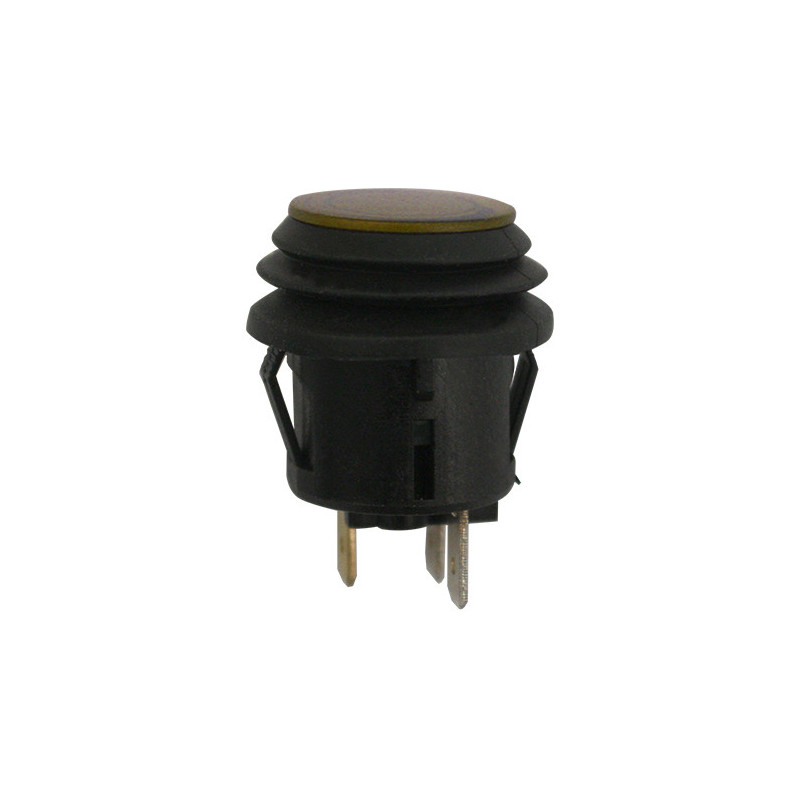 WATERDICHTE DRUKKNOPSCHAKELAAR  Ø 20 mm 12 V - 20 A / 3 GEEL VERLICHTE PENNEN