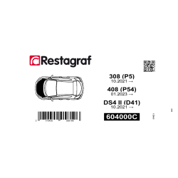 Bevestigingsset voor motorkap 308 (P5) / 408 (P54) / DS4 II 10.2021 →