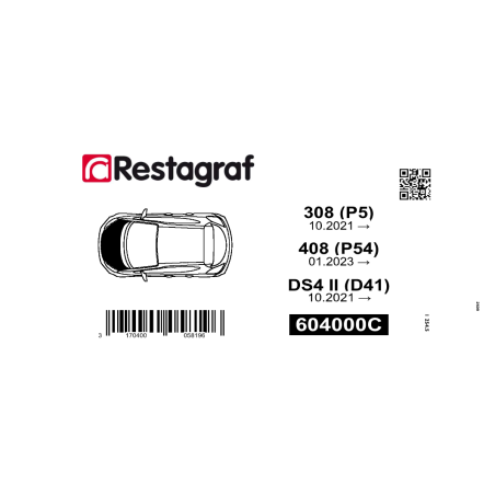 Bevestigingsset voor motorkap 308 (P5) / 408 (P54) / DS4 II 10.2021 →