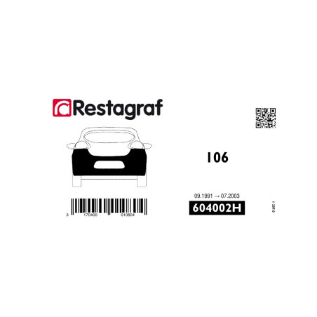 Bevestigingsset voor achterbumper 106 (Phase 2) Alle versies 04.1996 → 07.2003