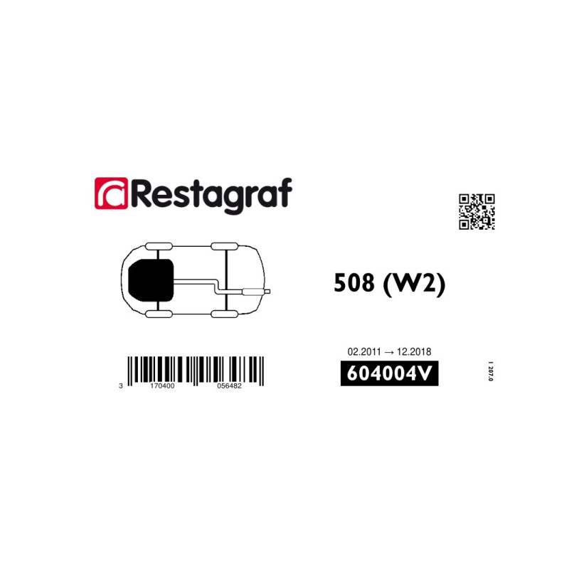 Fasteners kit for engine undercover mudguard 508 02.2011 → 12.2018