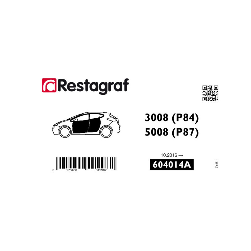 Bevestigingsset voor deuren 3008 / 5008 (P8) Alle versies 10.2016 →
