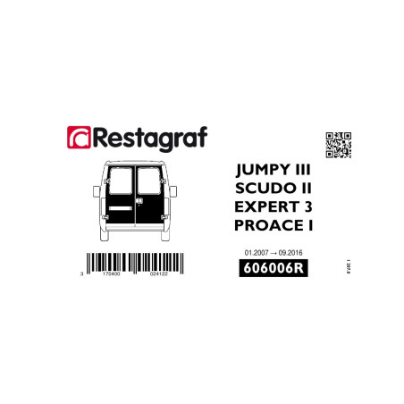 Bevestigingsset voor achterdeuren EXPERT 3 / JUMPY III / SCUDO II / PROACE I 01.2007 → 09.2016
