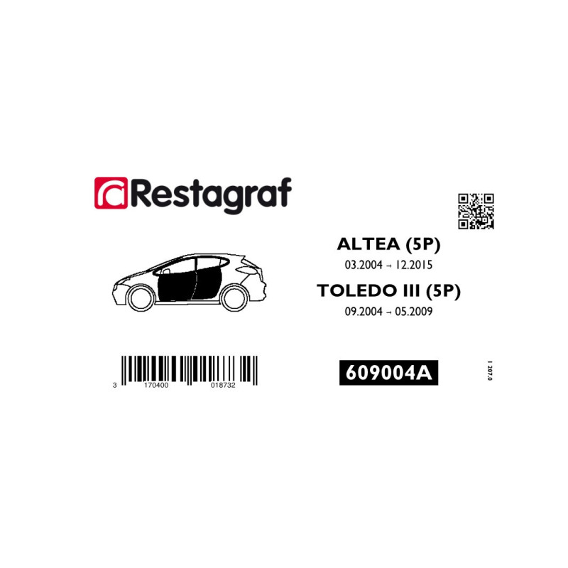 Kit de Fixations pour portes ALTEA (5P) 03.2004 → 12.2015 / TOLEDO III (5P) 09.2004 → 05.2009
