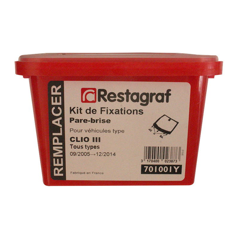 Kit met bevestigingsmateriaal voor Voorruit CLIO III Alle modellen 09.2005 → 12.2014