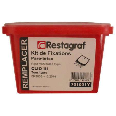 Kit met bevestigingsmateriaal voor Voorruit CLIO III Alle modellen 09.2005 → 12.2014