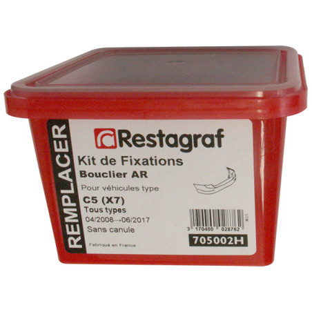 Kit de Fixations pour Bouclier AR C5 (X7) Tous modèles sans canule 04.2008 → 06.2017