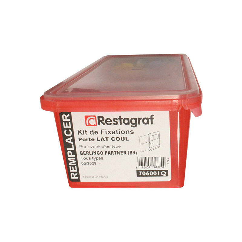 Kit de Fixations pour Porte Lat. Coul. BERLINGO / PARTNER (B9) VP/VU Tous modèles 05.2008 →