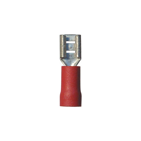 VERSTEVIGDE, VOORGEÏSOLEERDE, VROUWELIJKE, PLATTE KABELSCHOEN  4,8 X 0,8 mm (0,3 → 1,5 mm²)
