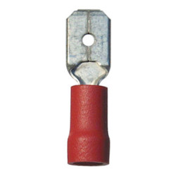 VERSTEVIGDE, VOORGEÏSOLEERDE, MANNELIJKE, PLATTE KABELSCHOEN  6,35 x 0,8 mm (0,3 → 1,5 mm²)