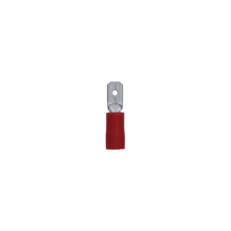 VERSTEVIGDE, VOORGEÏSOLEERDE, MANNELIJKE, PLATTE KABELSCHOEN  4,8 X 0,8 mm (0,3 → 1,5 mm²)