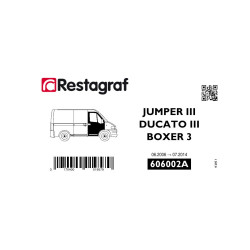 Bevestigingsset voor voordeuren JUMPER III / DUCATO 3 / BOXER 3 (Phase 1) 06.2006 → 07.2014