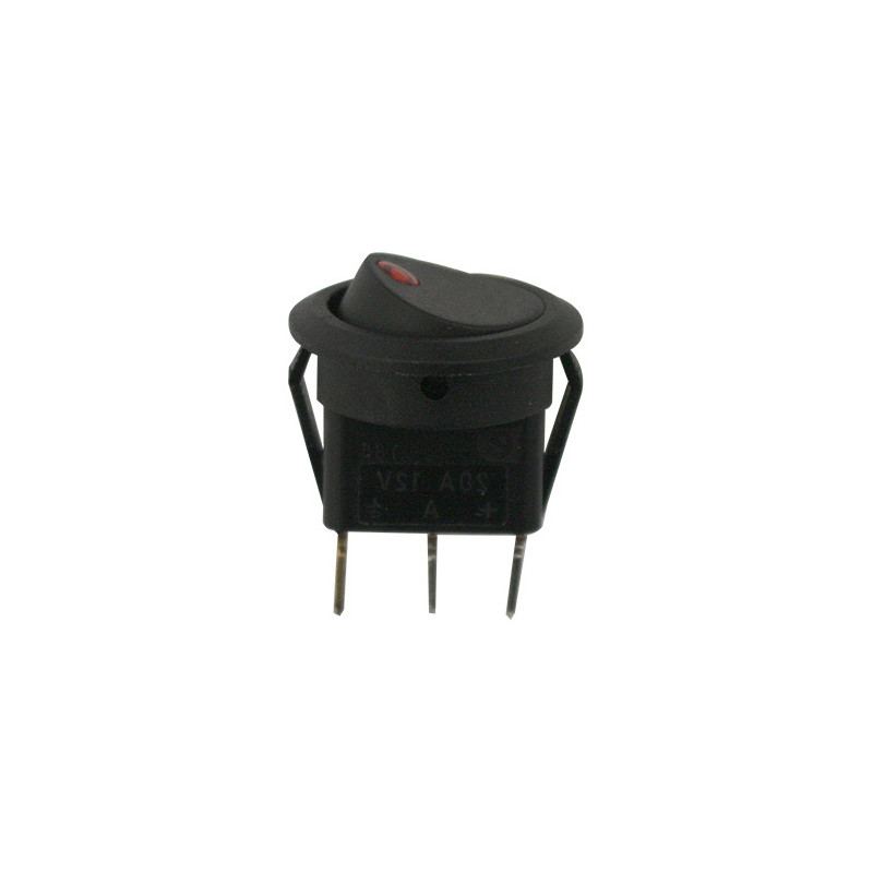 WIPSCHAKELAAR  Ø 20 mm 12 V - 20 A / 3 PENNEN MET RODE DIODE
