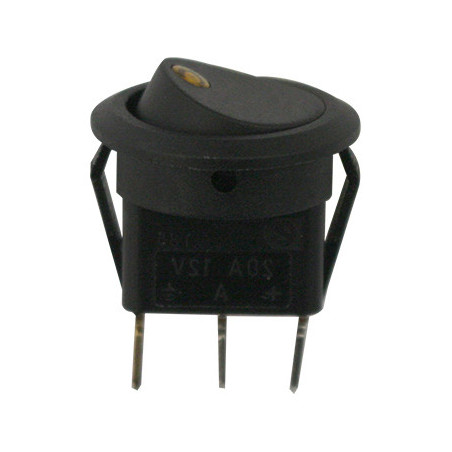 WIPSCHAKELAAR  Ø 20 mm 12 V - 20 A / 3 PENNEN MET GELE DIODE