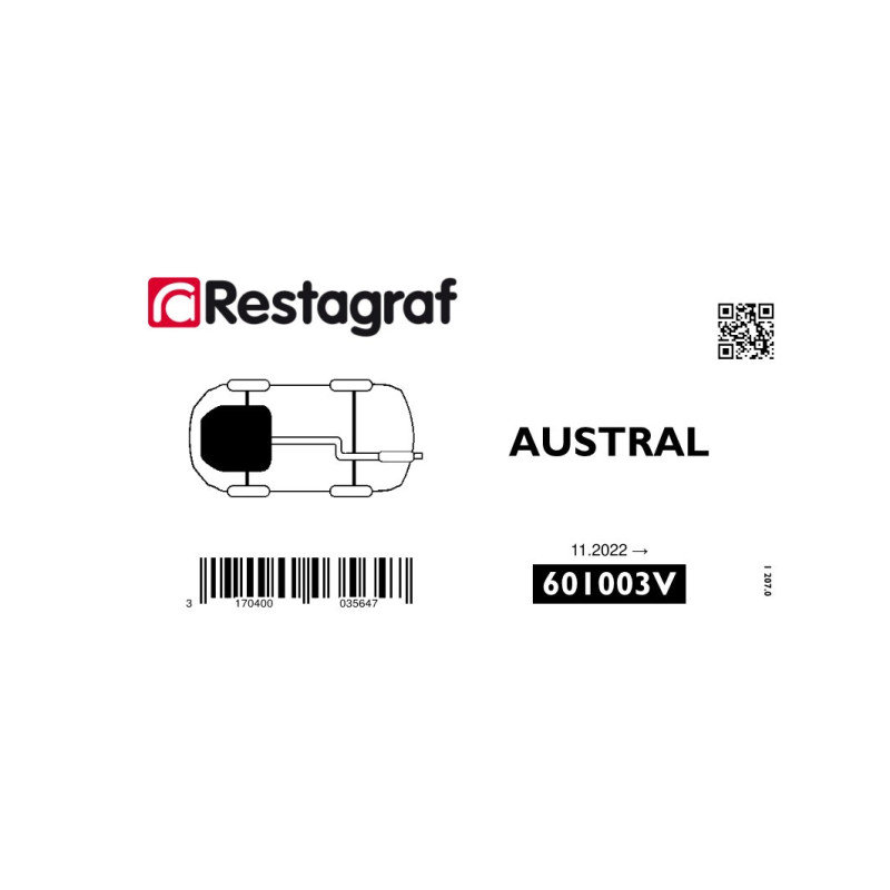 Bevestigingsset voor   motorverkleding (onder) AUSTRAL 11.2022 →