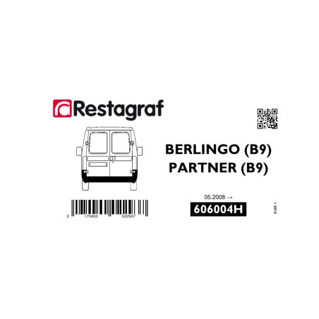 Kit de Fixations pour bouclier AR BERLINGO / PARTNER (B9) VP/VU Toutes versions 05.2008 → 04.2022