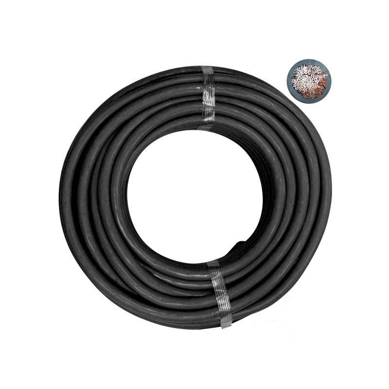 COURONNE DE 25 MÈTRES DE FIL ÉLECTRIQUE 70 mm² NOIR POUR BATTERIE