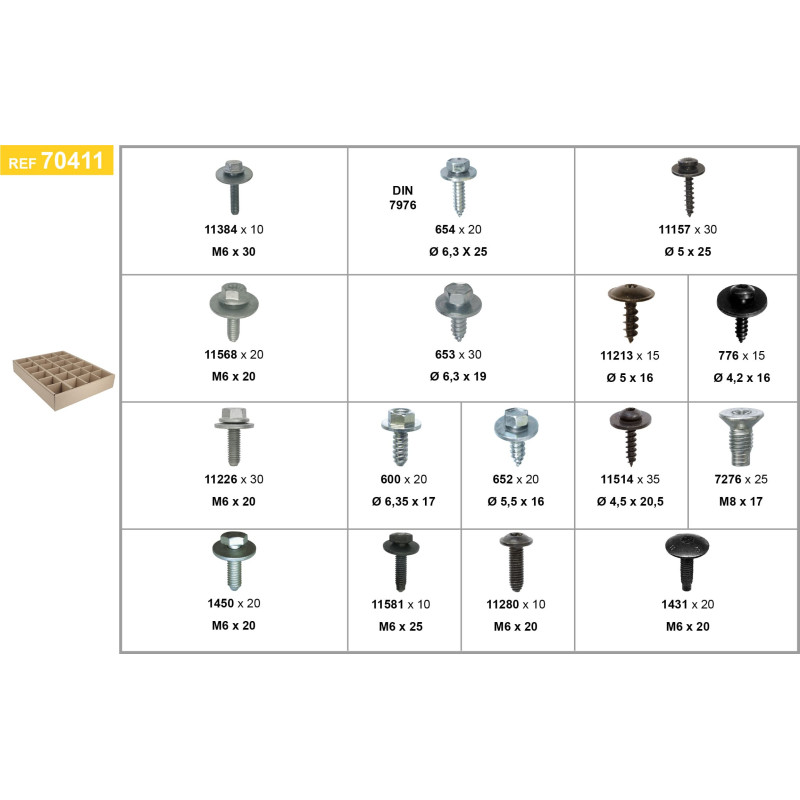 PLATEAU D'ASSORTIMENT DE VIS SPÉCIALES