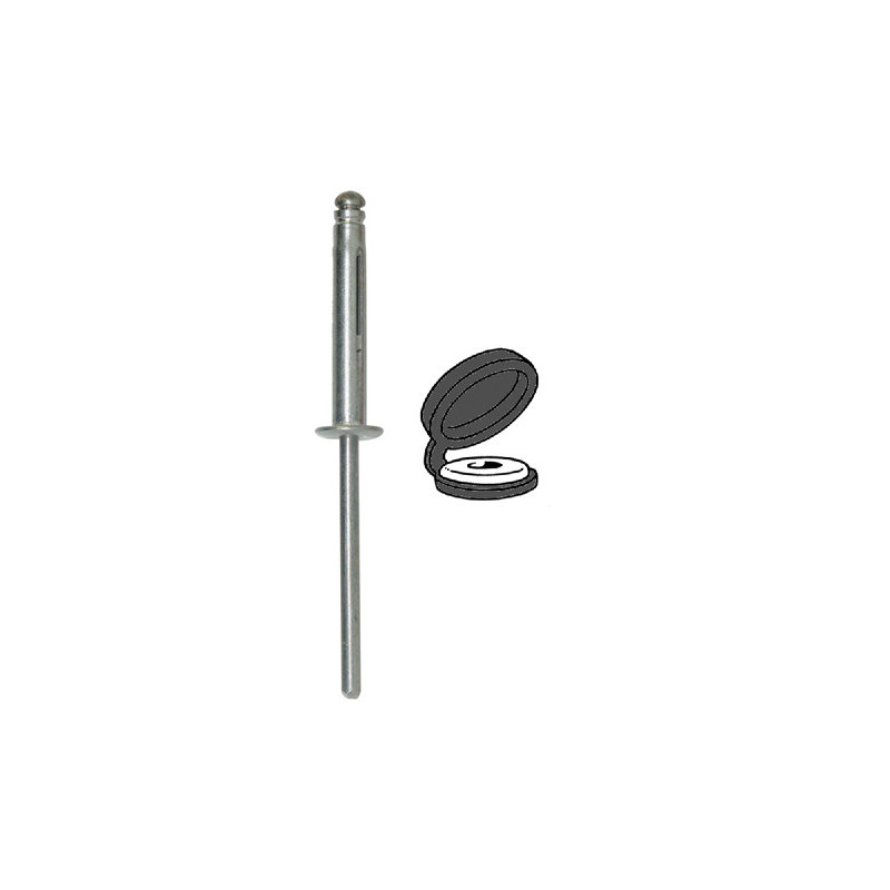 PRESSLASCHENBLINDNIET Ø 4 X 25 mm MIT CHAPO® SCHWARZ (UNMONTIERT) FÜR KENNZEICHEN