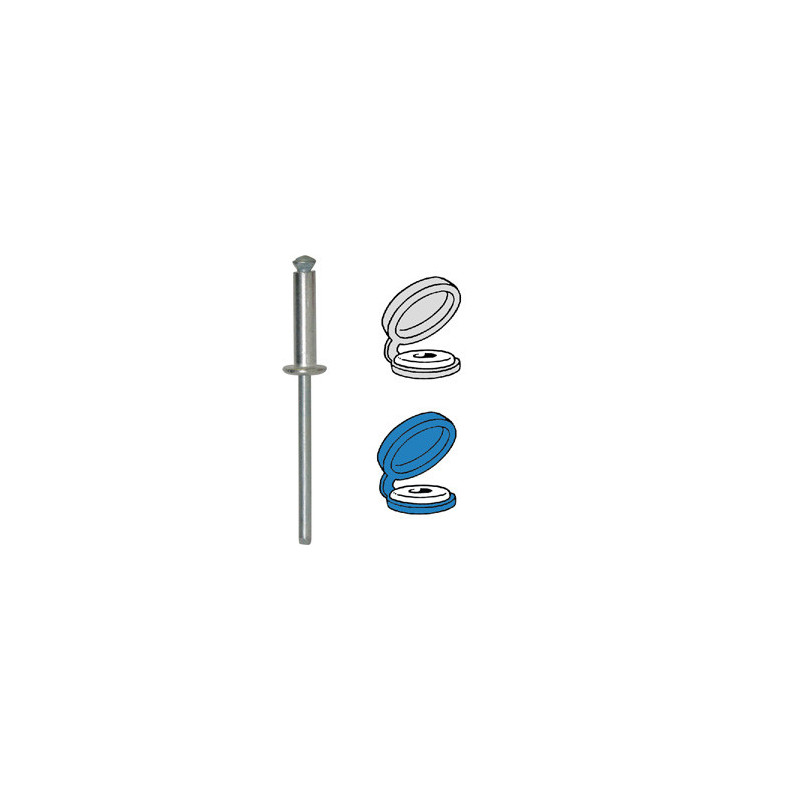 Ø 4 X 16 mm  PEELED RIVETS WITH ASSORTMENT OF 8 CHAPO® (UNASSEMBLED) FOR NUMBERPLATE