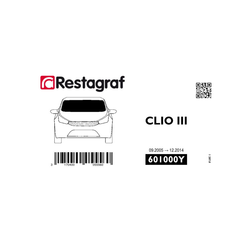 Fasteners kit for windscreen CLIO III 09.2005 → 12.2014
