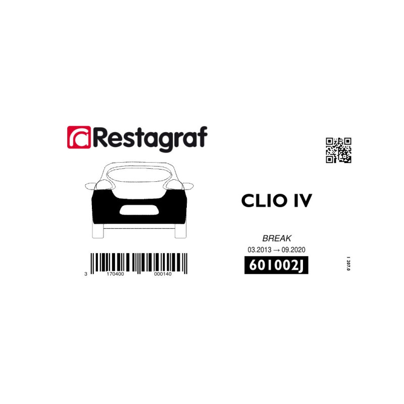 Befestigungssatz für die hintere stoßstange CLIO IV Estate (Phase 1-2) 03.2013 → 09.2020