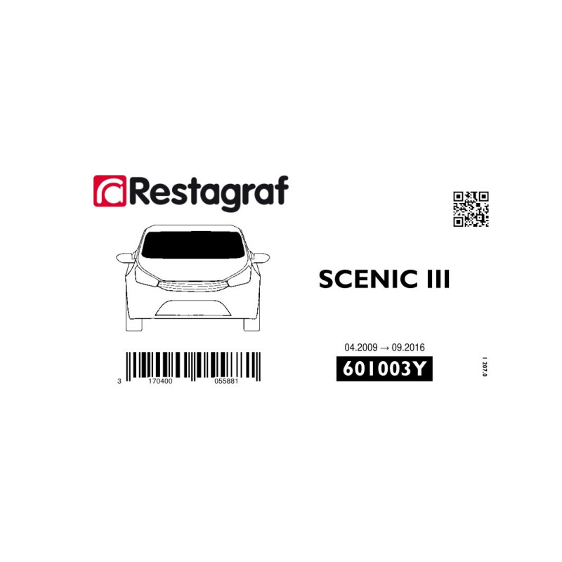 Bevestigingsset voor voorruit SCENIC III  04.2009 → 09.2016