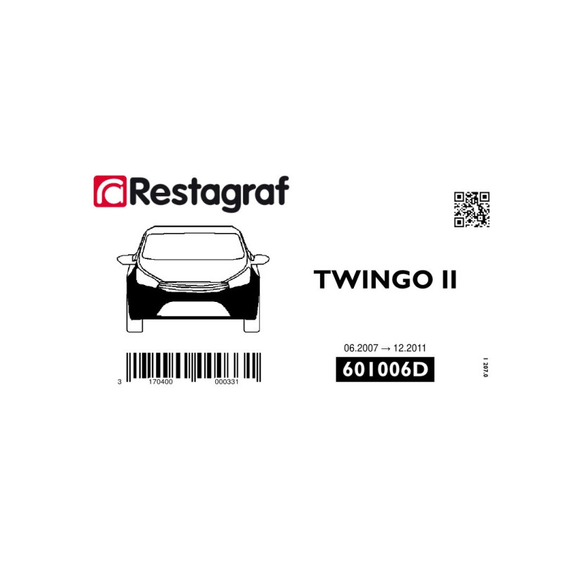 Kit de Fixations pour bouclier AV TWINGO II (Phase 1) 06.2007 → 12.2011