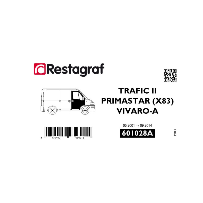 Kit de Fixations pour portes AV TRAFIC II / VIVARO-A / PRIMASTAR (X83) 05.2001 → 09.2014