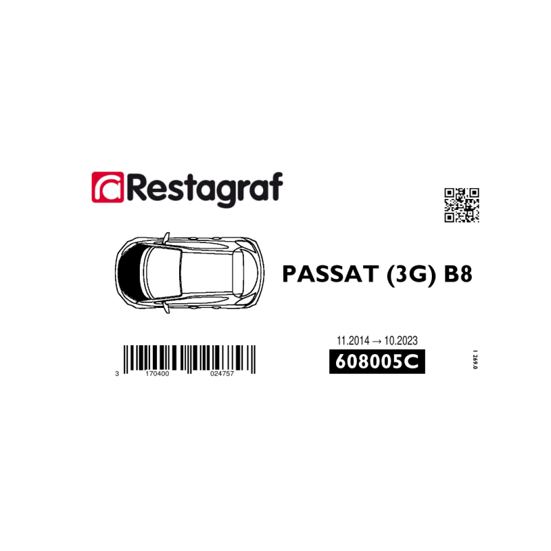Kit de Fixations pour capot PASSAT B8 (3G) 11.2014 → 10.2023