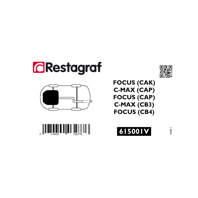 Fasteners kit for engine undercover mudguard C-MAX / FOCUS (CAP) / C-MAX / FOCUS (CB4)