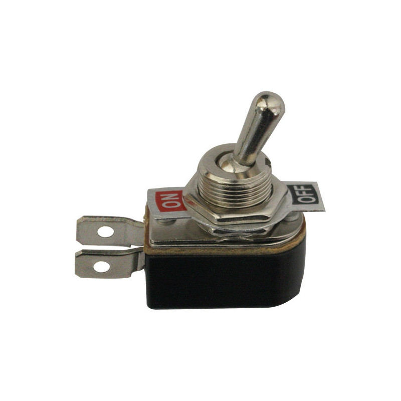 INTERRUPTEUR À LEVIER Ø 12 mm 12V - 10A / 2 BROCHES LATÉRALES