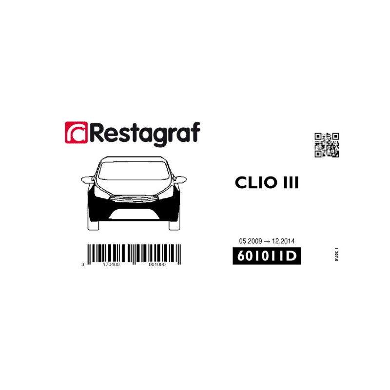 Kit de Fixations pour bouclier AV CLIO III (Phase 2) 05.2009 → 12.2014
