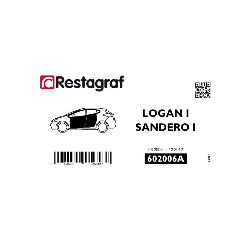 Fasteners kit for doors LOGAN I / SANDERO I 06.2005 → 12.2012
