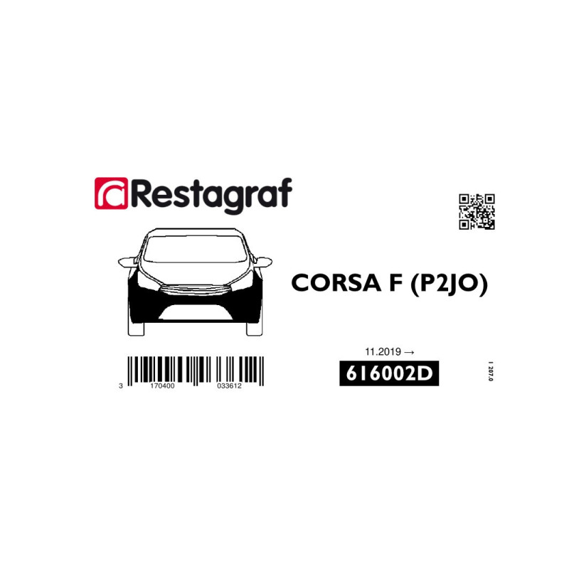 Kit de Fixations pour bouclier AV CORSA F (P2JO) 11.2019 →