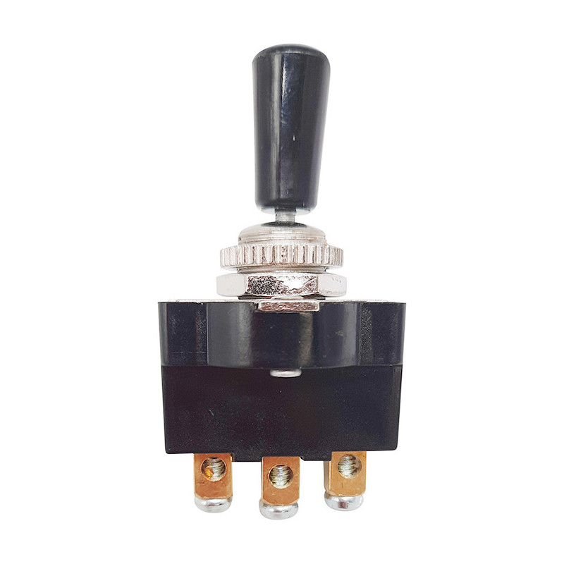 INTERRUPTEUR À LEVIER Ø 12 mm 12/24V - 5/2A (3 BORNES)