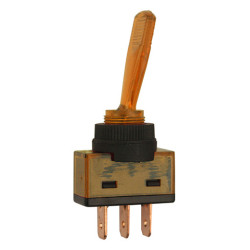 INTERRUPTEUR À LEVIER Ø 12 mm 12V - 20A / 3 BROCHES LUMINEUX JAUNE