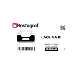 Fasteners kit for rear bumper LAGUNA III Hatchback 09.2007 → 04.2015