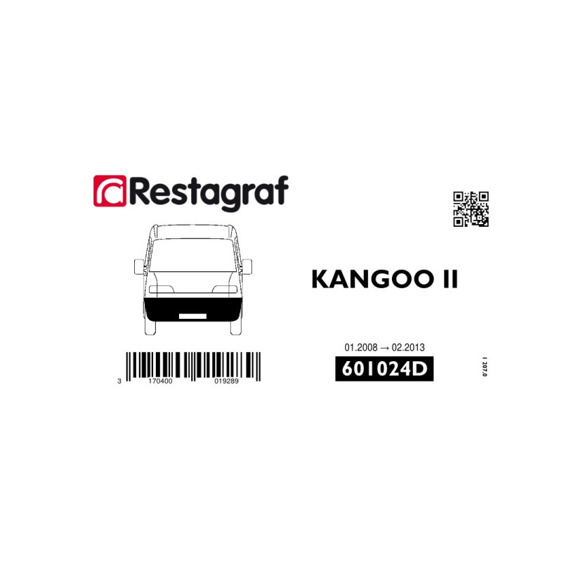 Fasteners kit for front bumper KANGOO II  (Phase 1) 01.2008 → 02.2013