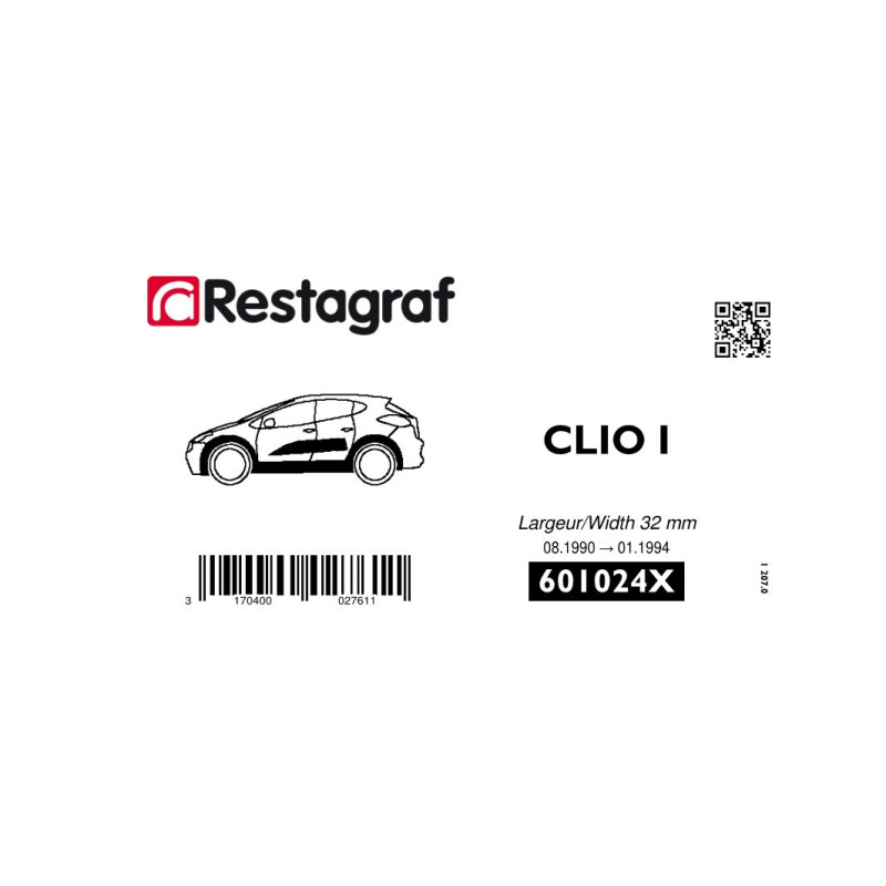 Befestigungssatz für seitenleisten CLIO I (Phase 1) Innenbreite 32 mm 01.1990 → 01.1994