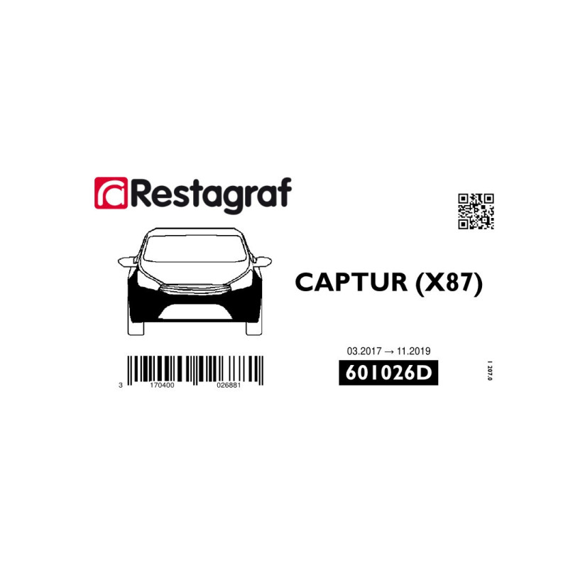 Fasteners kit for front bumper CAPTUR (X87) (Phase 2) 03.2017 → 11.2019