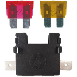 SET STANDAARD ZEKERINGHOUDERS EN PLATTE ZEKERINGEN 5 A + 10 A