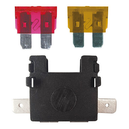 SET STANDAARD ZEKERINGHOUDERS EN PLATTE ZEKERINGEN 5 A + 10 A