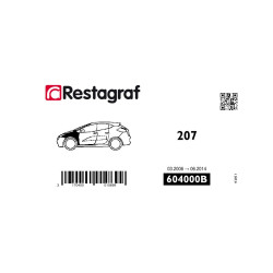 Fasteners kit for front fender 207 All versions 03.2006 → 12.2012