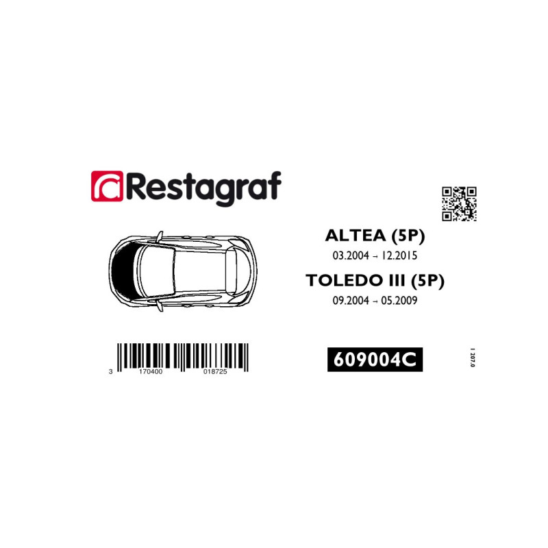 Bevestigingsset voor motorkap ALTEA / TOLEDO III 03.2004 → 12.2015