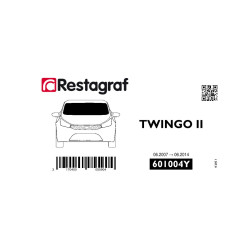 Bevestigingsset voor voorruit TWINGO II  06.2007 → 06.2014