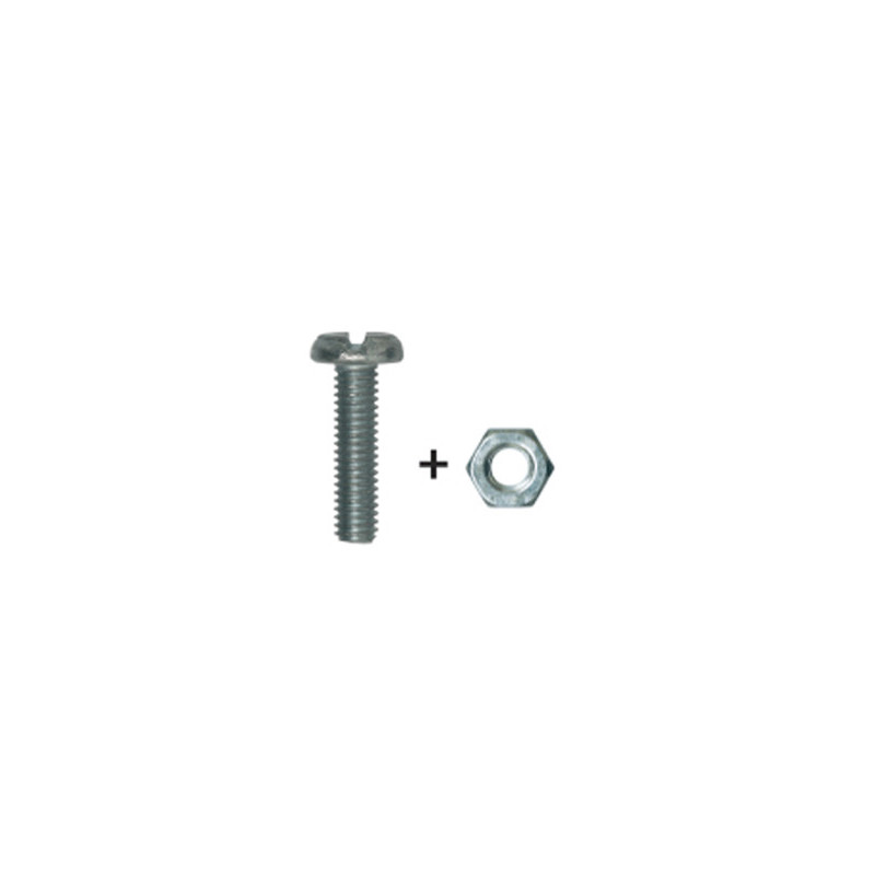 SLOTTED CHEESE HEAD SCREW WITH NUT M4-0,70 X 16 mm