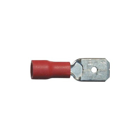 SIMPLE CRIMP MALE PRE-INSULATED FLAT TERMINAL 6,35 x 0,8 mm (0,3 → 1,5 mm²)