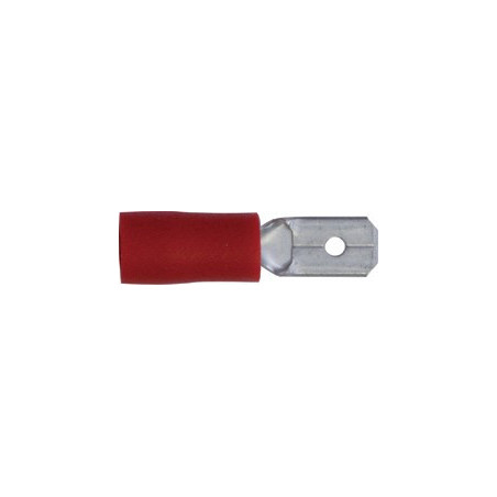 VERSTEVIGDE, VOORGEÏSOLEERDE, MANNELIJKE, PLATTE KABELSCHOEN  4,8 X 0,8 mm (0,3 → 1,5 mm²)